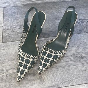 Woven kitten heels